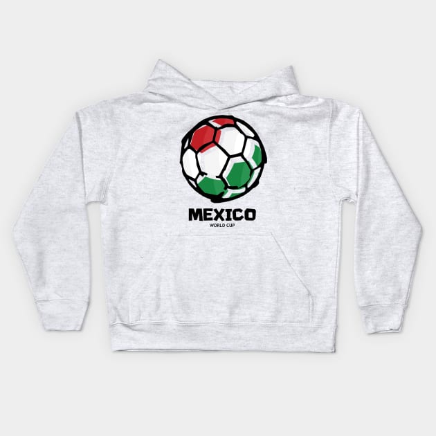 Mexico Football Country Flag Kids Hoodie by KewaleeTee